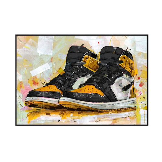 Canvanation 50X75CM Affiche Street Art Nike Air Jordan Jaune