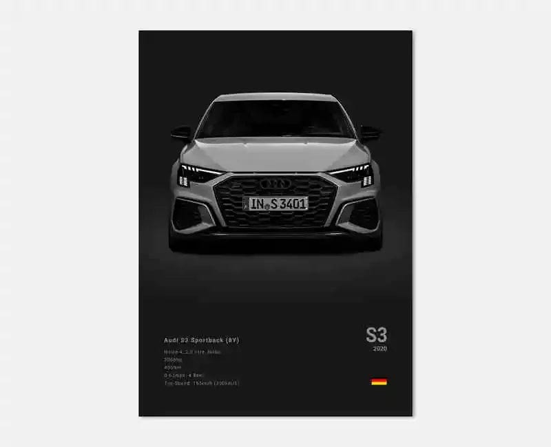 Canvanation 18 / 50x70cm Affiche Voiture Allemande Rs3 R8 C8 GTR SUV