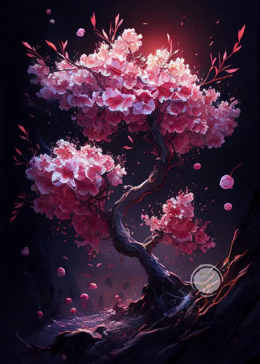 Canvanation 50X70cm / 6 Affiche Japonais Cerisiers En Fleurs Sakura Temple Japon Paysages Mont Fuji