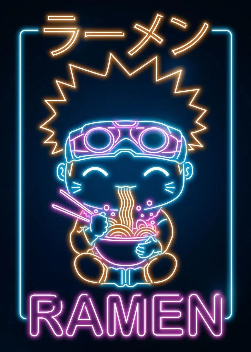 Canvanation 9 / 30x42cm Affiche Japonais Neon Retro Nourriture Ramen