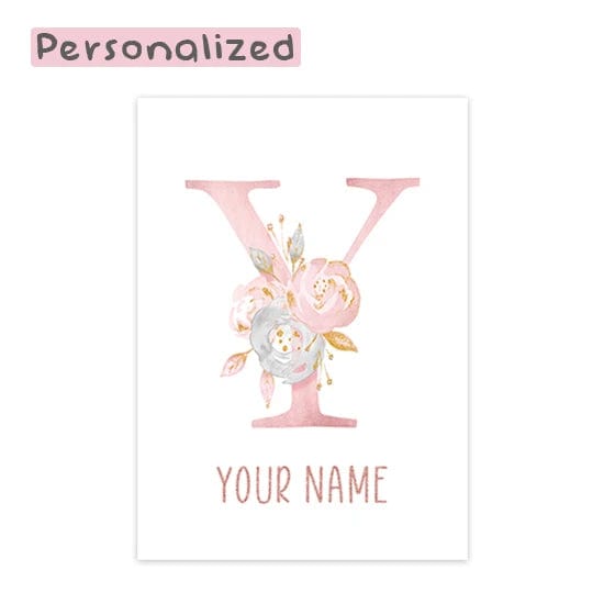 Canvanation Letter Y / 40x60cm Affiche Prénom Personnalisé Pour Chambre Fille