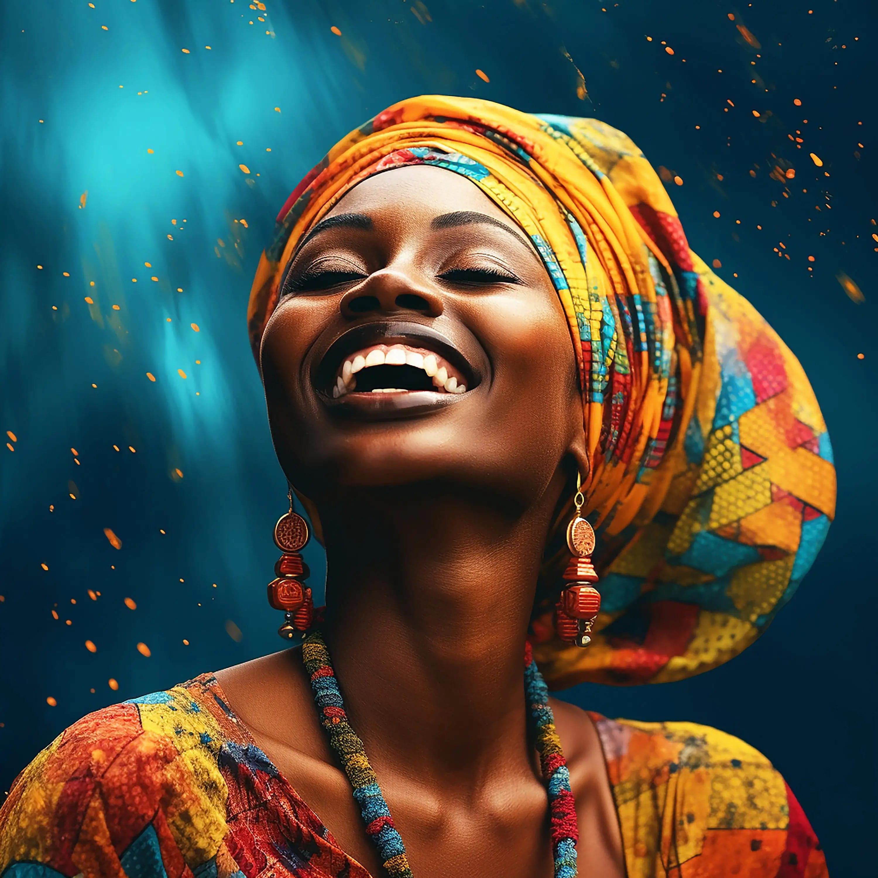 Canvanation PF 40514 / 80x80cm Affiche Femme Africaine Coloré