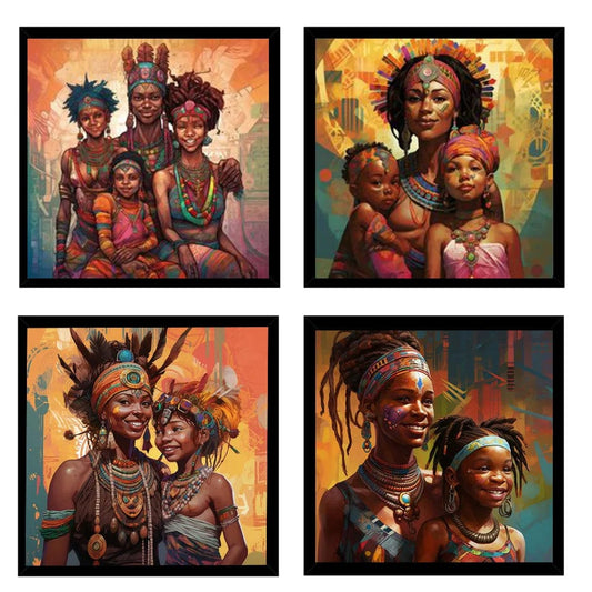Canvanation Affiche Africain Femmes Et Enfants