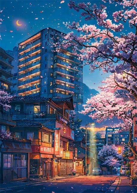 Canvanation VIOLET/紫罗兰 / 30x40cm Affiche Paysage Japonais De Rue