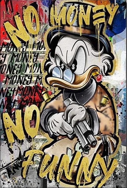 Canvanation 60x90cm Poster Picsou Donald No Monney No Funny