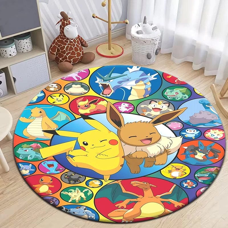 Canvanation Jaune / 100cm diametre Tapis De Chambre - Pokémon