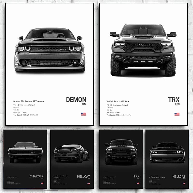 Canvanation Affiche Voiture Demon Trx Hellcat Charger