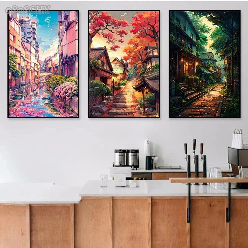 Canvanation Affiche Paysage Japonais De Rue