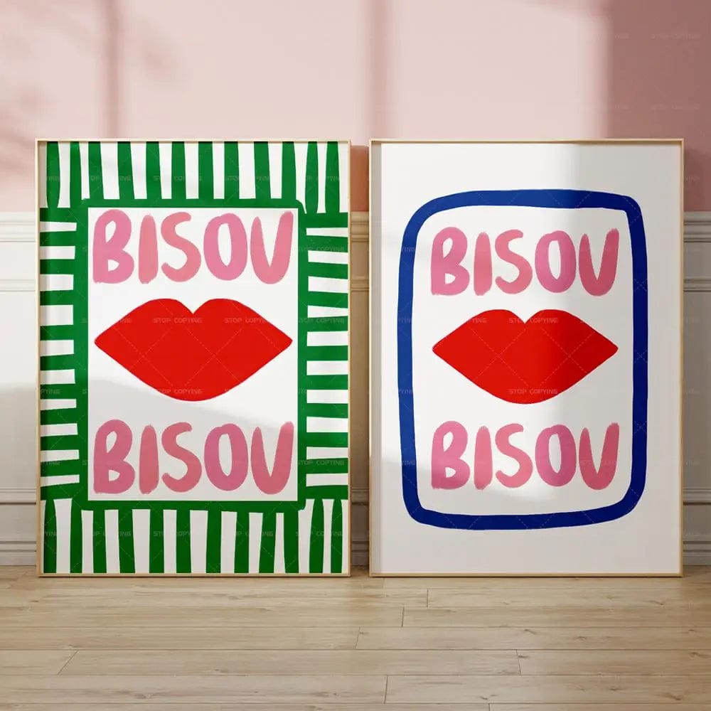 Canvanation Affiche Citation Française Bisou