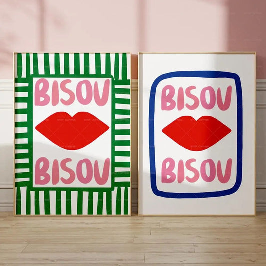 Canvanation Affiche Citation Française Bisou