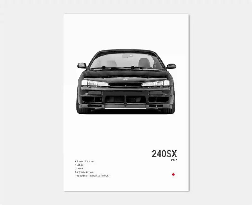 Canvanation 16 / 40x60cm Affiche Voiture Pop Noir Et Blanc Japon