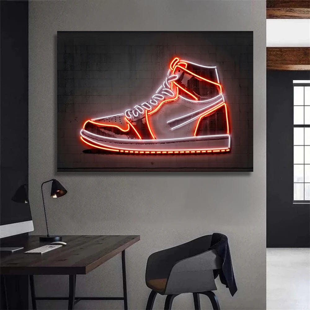 Canvanation Affiche Chambre Sneaker Jordan Neon