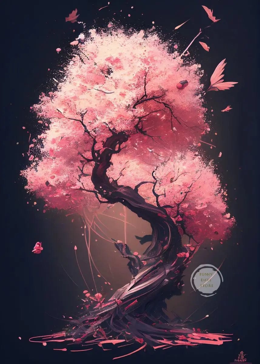 Canvanation 50X70cm / 27 Affiche Japonais Cerisiers En Fleurs Sakura Temple Japon Paysages Mont Fuji