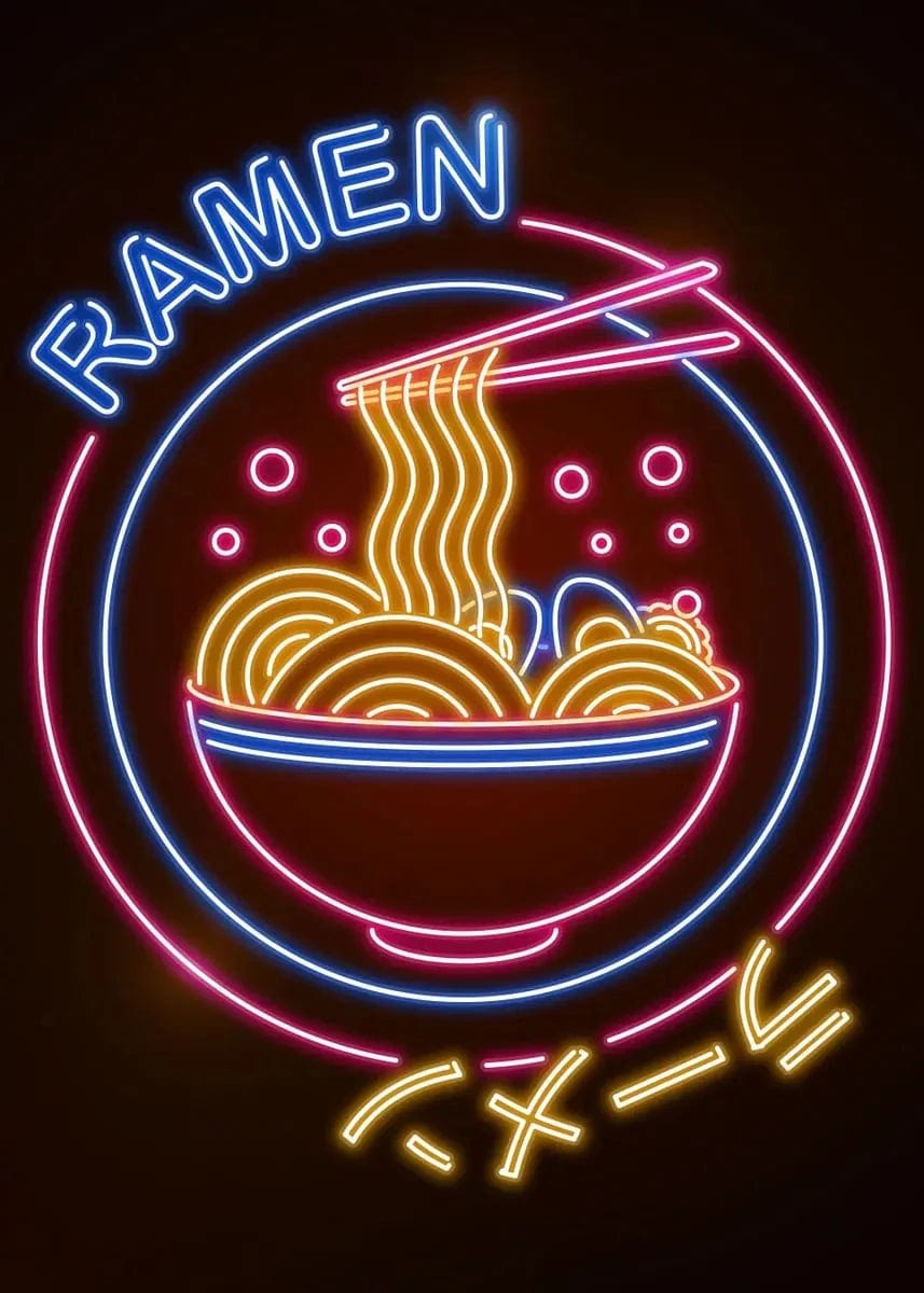 Canvanation 10 / 30x42cm Affiche Japonais Neon Retro Nourriture Ramen