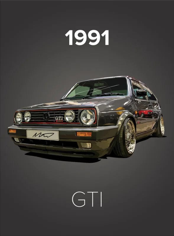 Canvanation 22 / 20x25cm Affiche Voiture Vintage Mustang Golf SS