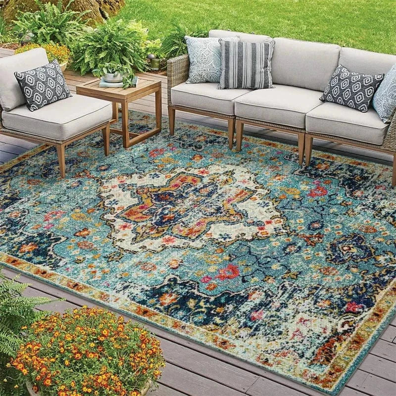 Canvanation 118BS-6 / 160x230cm Tapis Berbère carré style persan rétro – Motifs géométriques & floraux tapis
