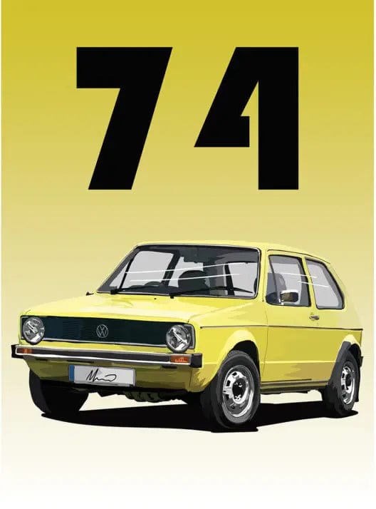 Canvanation 16 / 20x25cm Affiche Voiture Vintage Mustang Golf SS