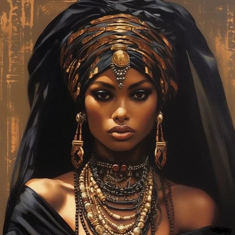 Canvanation PF30077 / 60x60cm Affiche Femme Africaine Tribu