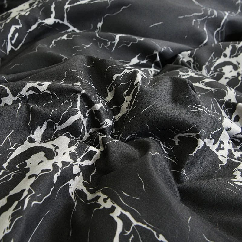 Canvanation Housse De Couette - Effet Marbre Noir