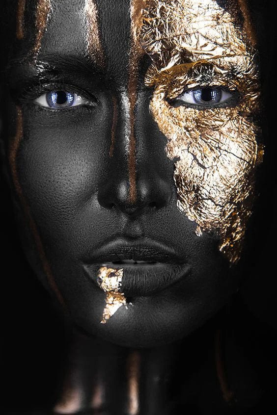 Canvanation PF46 / 58x90CM Affiche Femme Africaine Noir Or