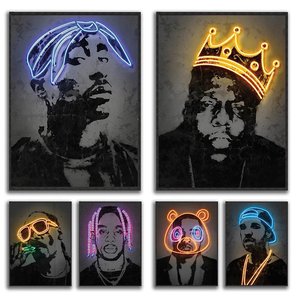Canvanation Affiche Neon Rap Pop Art