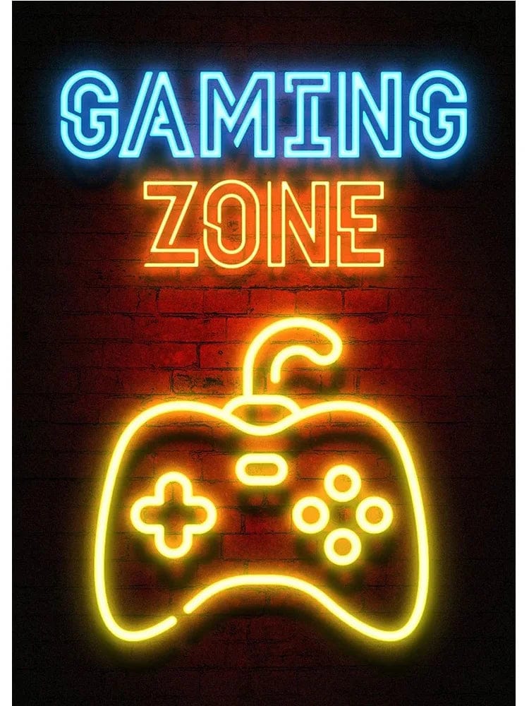 Canvanation A / 30x40cm Affiche Neon Art Gaming Zone