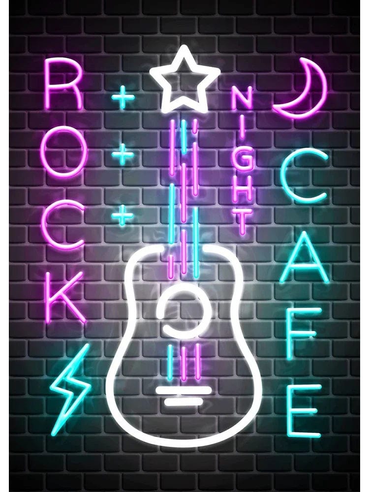 Canvanation 50X75cm / ZSH0084-2 Affiche Neon Jeux Citation Musique Rock