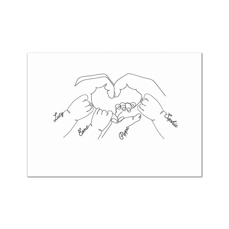 Canvanation 4 / A3 42x60cm Sans Cadre Posters Familiaux Personnalisés Minimaliste