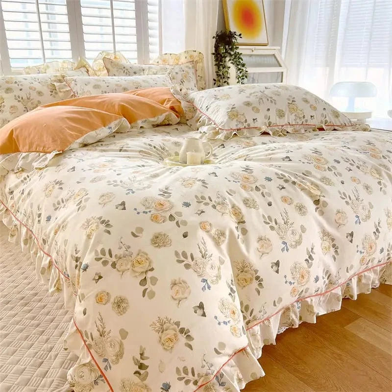 Canvanation 4 / 220X240cmx1 Housse de Couette 100% Coton Uni (Style Pastoral)