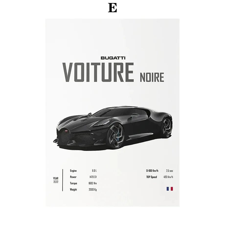 Canvanation 5 / 40x50cm Affiche Voiture - Bugatti Konissegg McLaren Pagani