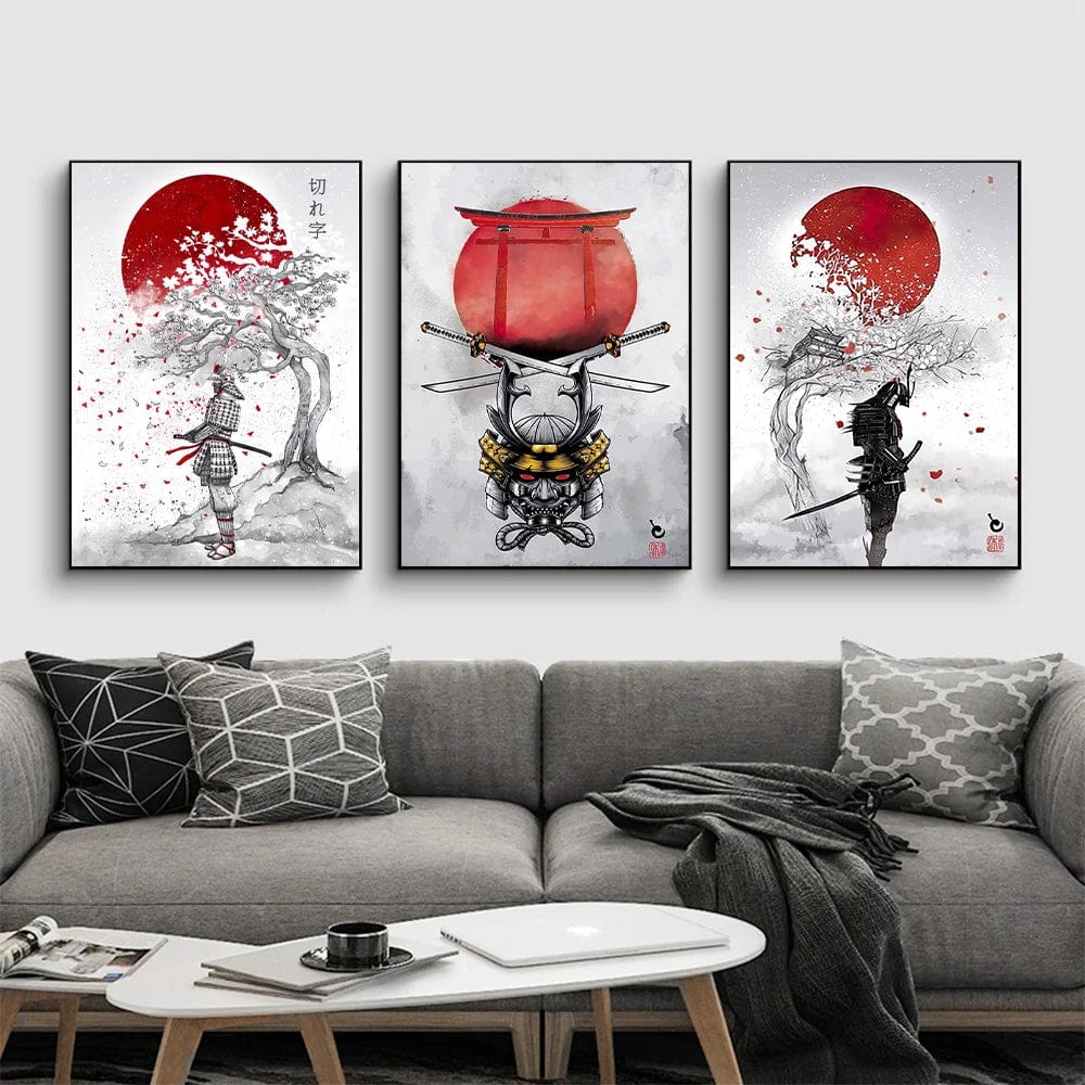 Canvanation Affiche Japonais Art Mural De Style Samouraï à L'encre