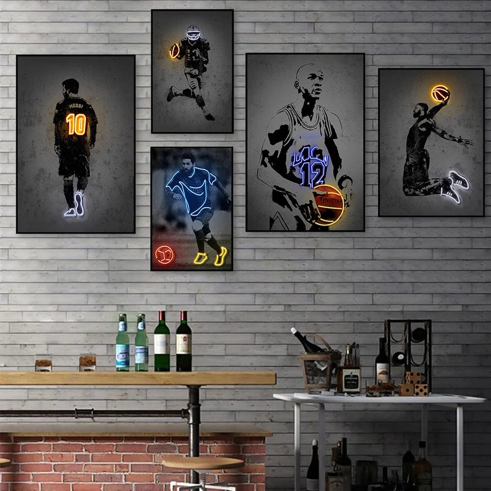 Canvanation Affiche Basketball Neon