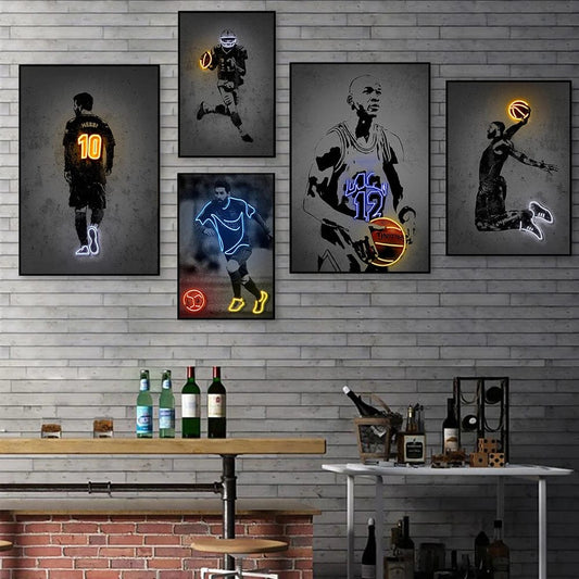 Canvanation Affiche Basketball Neon