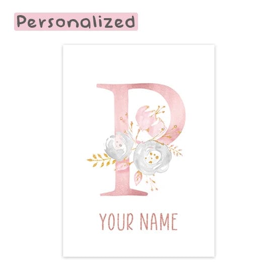 Canvanation Letter P / 40x60cm Affiche Prénom Personnalisé Pour Chambre Fille