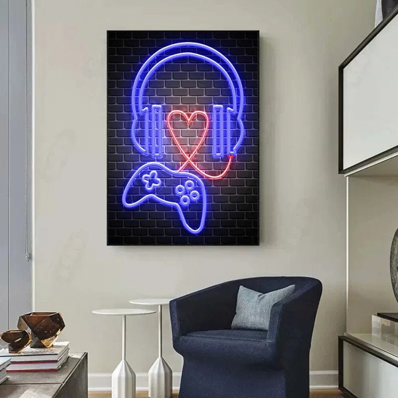 Canvanation Affiche Neon Jeux Citation Musique Rock