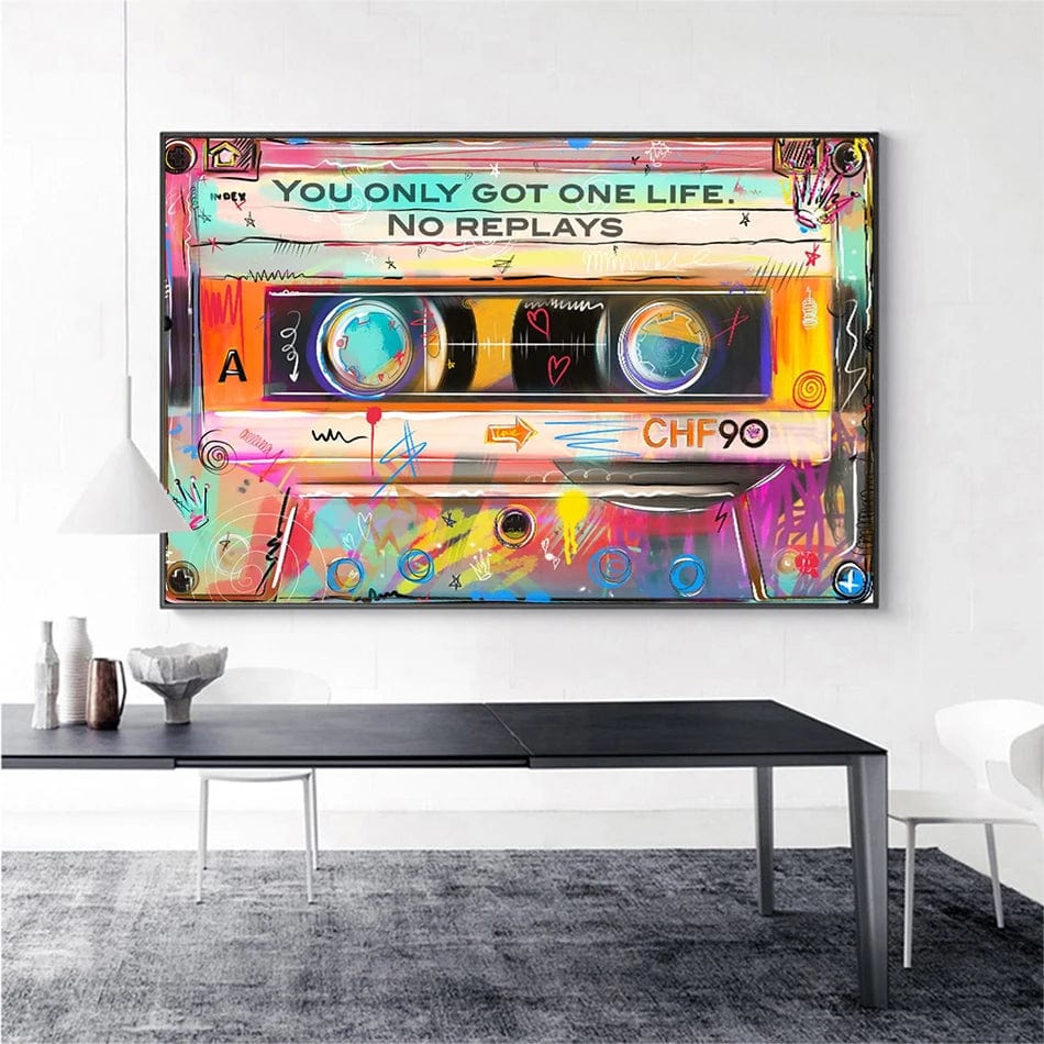 Canvanation Affiche Street Art Cassettes Vintage