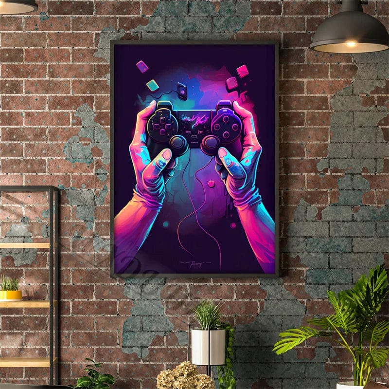 Canvanation 5 / 50x70cm Affiche Chambre 80s Coloré Punk Neon Gaming