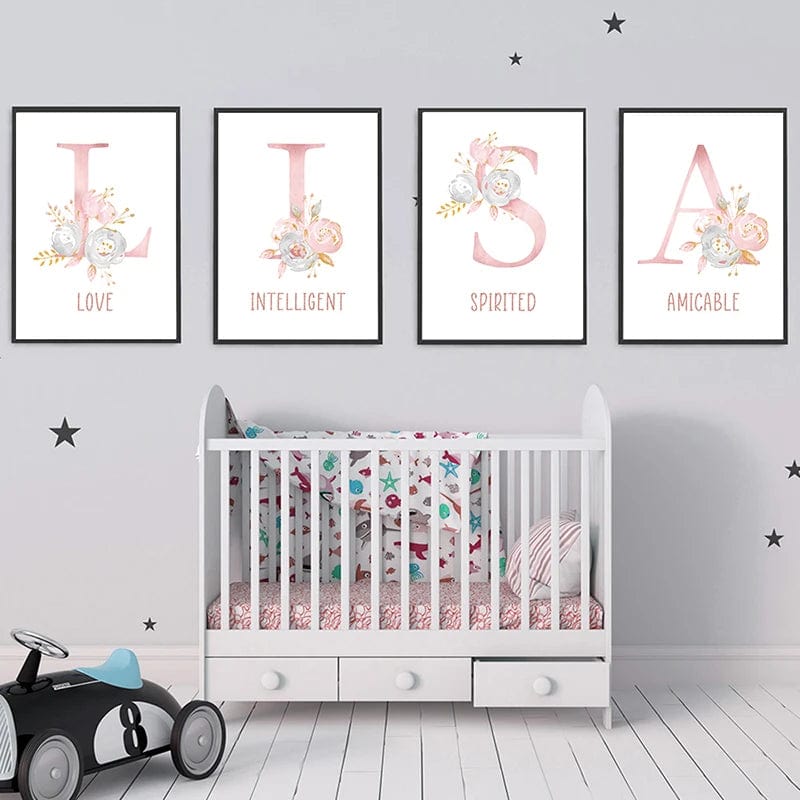 Canvanation Affiche Prénom Personnalisé Pour Chambre Fille