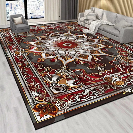 Canvanation Perse Rouge De Luxe / 200x400cm 78.7x157in Tapis De Salon - Perse Rouge De Luxe