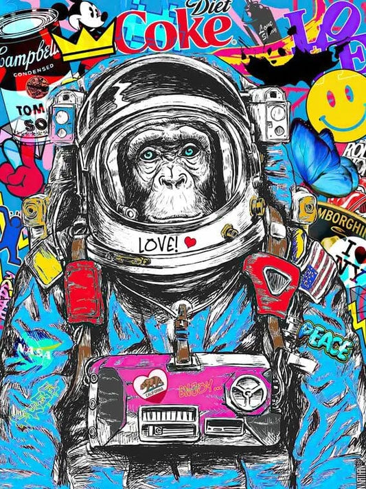 Canvanation PF 11305-1 / 60X90cm Sans Cadre Poster Street Art Singe Espace