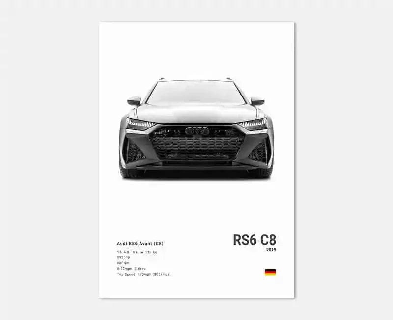 Canvanation 13 / 50x75cm Affiche Voiture Allemande Rs3 R8 C8 GTR SUV