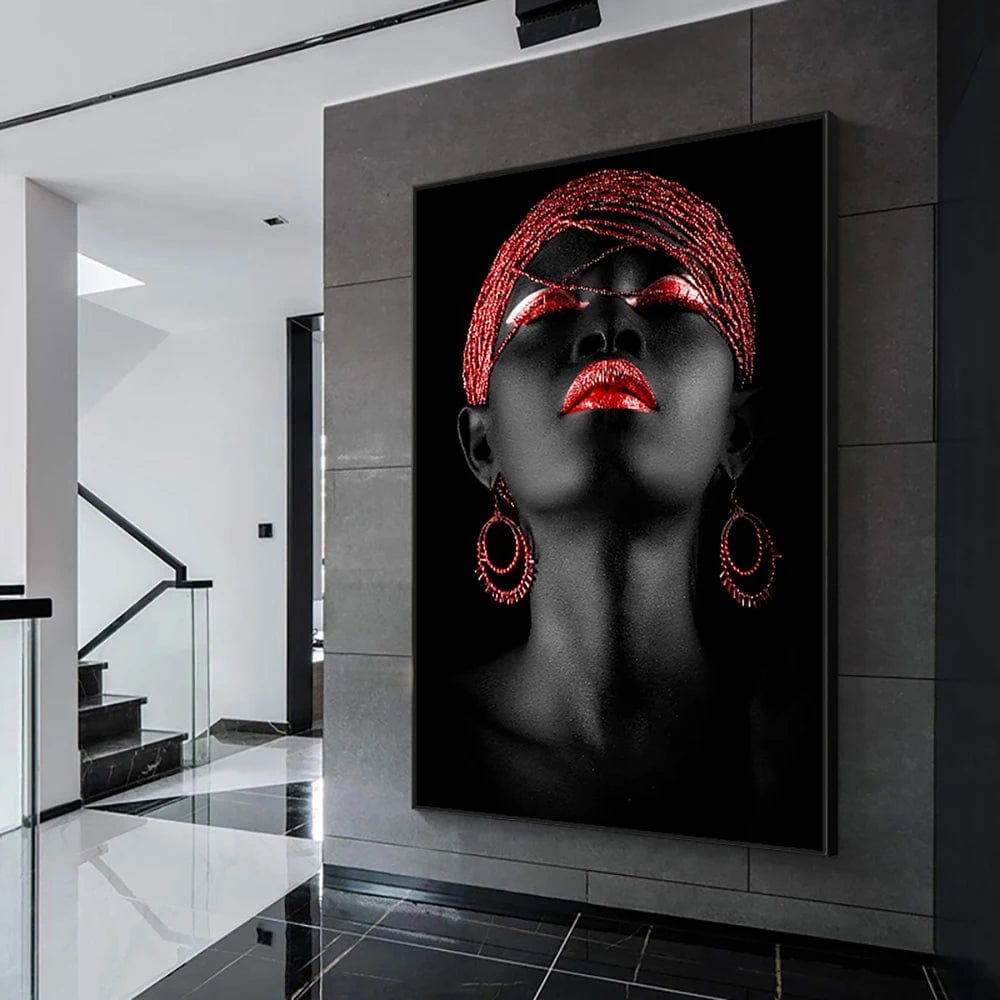 Canvanation Affiche Femme Africaine Noir Coloré