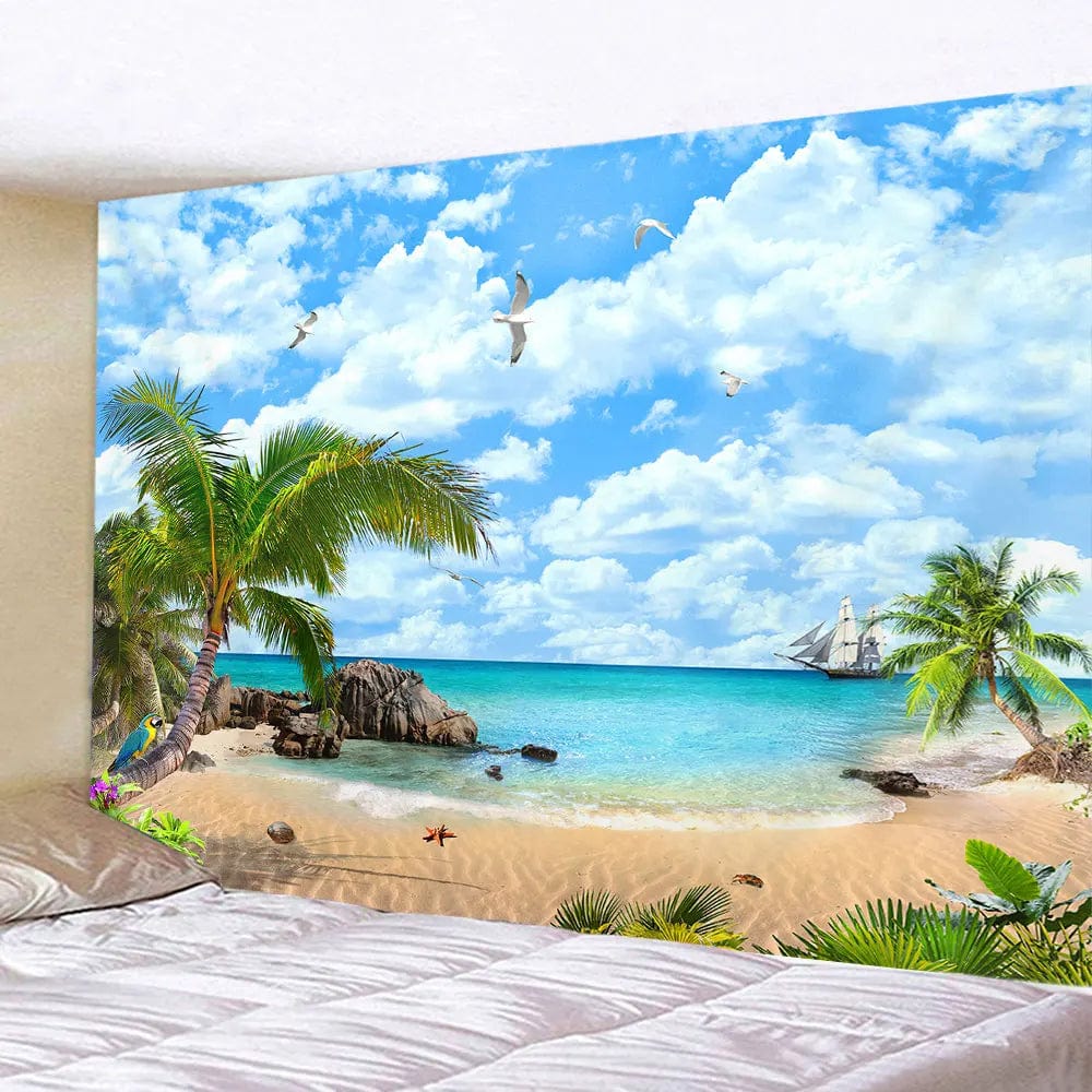 Canvanation 23 / 200X150CM Tapisserie Paysage Naturel de Plage