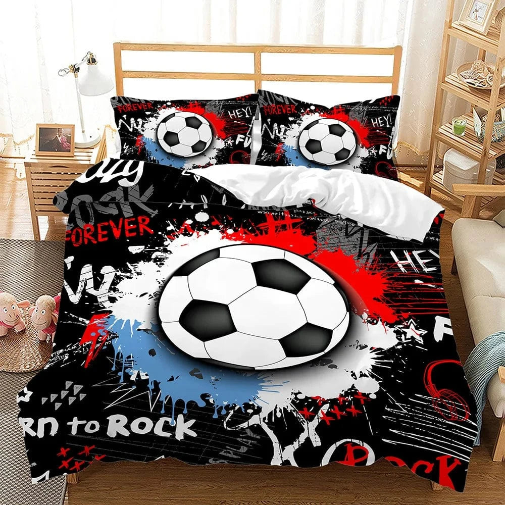 Canvanation 6 / PillowcaseX2 Housse De Couette - Football Noir Et Blanc