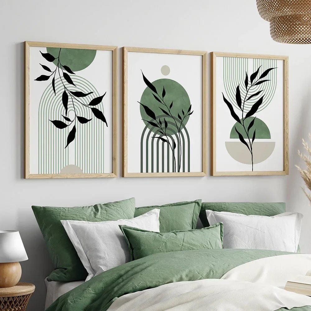 Canvanation Affiche Triptyque Boheme Vert
