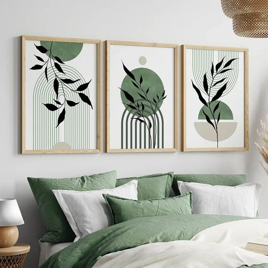 Canvanation Affiche Triptyque Boheme Vert