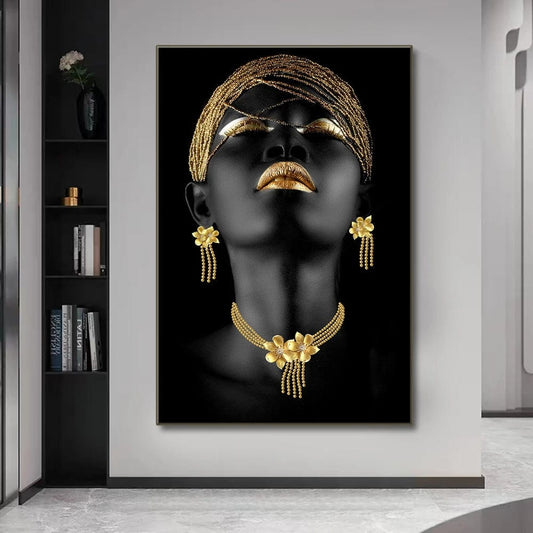 Canvanation Affiche Femme Africaine Noir Coloré