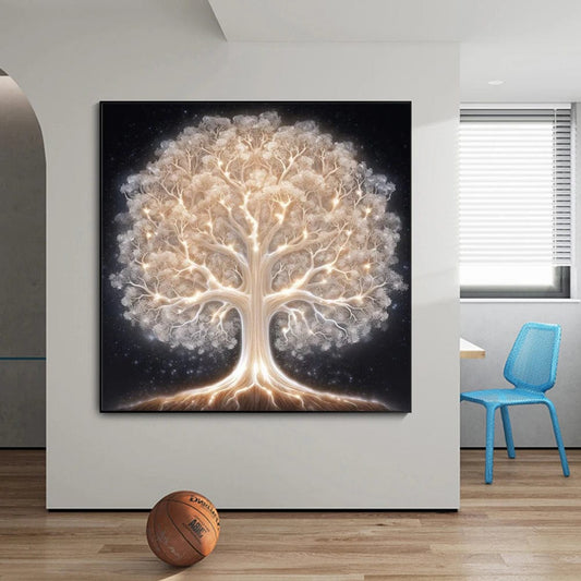 Canvanation Poster Symphonie en Blanc: L'Arbre de Vie Éternel