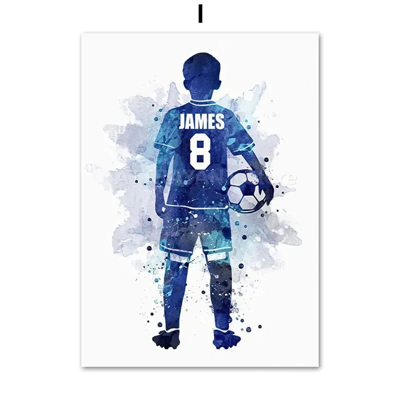 Canvanation I / A4 21X30 cm Affiche Football Bleu