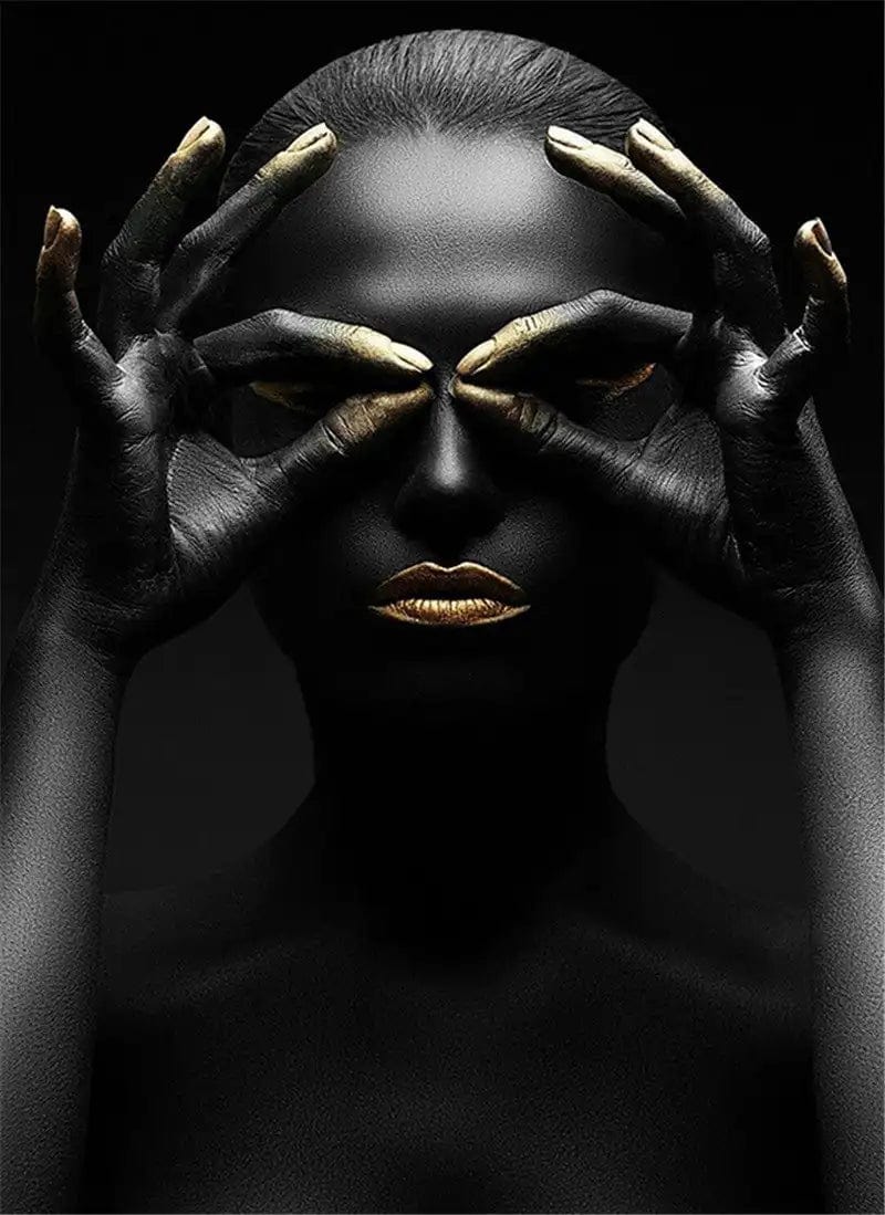 Canvanation PF 784 / 58x90CM Affiche Femme Africaine Noir Or